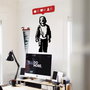 Wallity Banksy Metal 05 Escultura de pared en negro y rojo